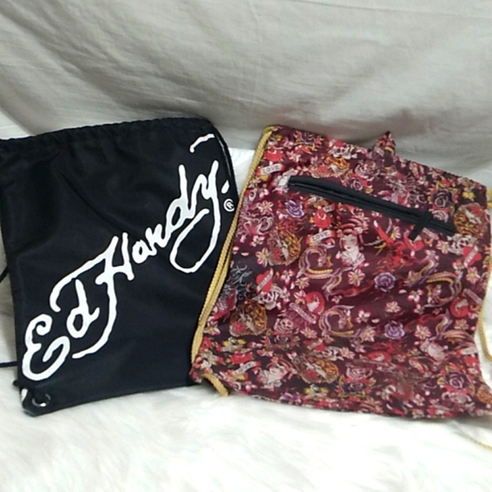 FINAL SALE! Ed Hardy By Christian Audigier Drawstring Backpack Bundle